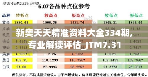 新奥天天精准资料大全334期,专业解读评估_JTM7.31