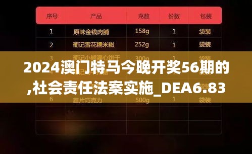 2024澳门特马今晚开奖56期的,社会责任法案实施_DEA6.83