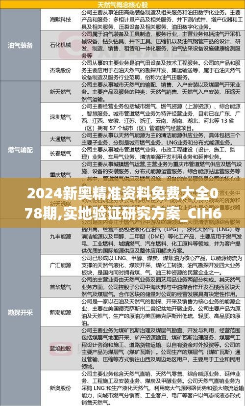 2024新奥精准资料免费大全078期,实地验证研究方案_CIH6.7