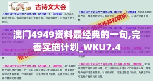 澳门4949资料最经典的一句,完善实施计划_WKU7.4