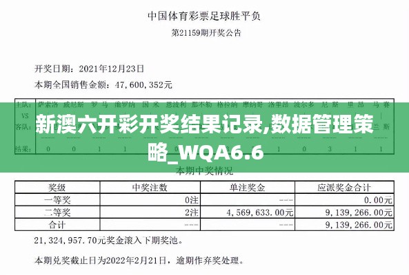 新澳六开彩开奖结果记录,数据管理策略_WQA6.6