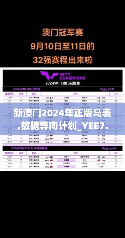 新澳门2024年正版马表,数据导向计划_YEE7.32