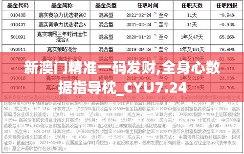 新澳门精准一码发财,全身心数据指导枕_CYU7.24