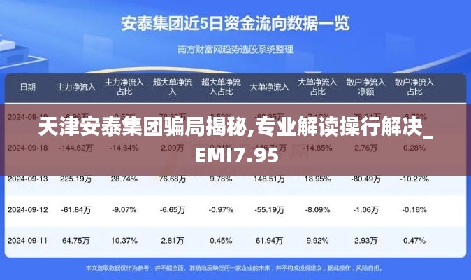 天津安泰集团骗局揭秘,专业解读操行解决_EMI7.95