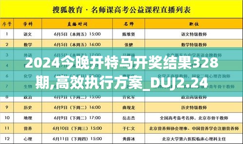 2024今晚开特马开奖结果328期,高效执行方案_DUJ2.24