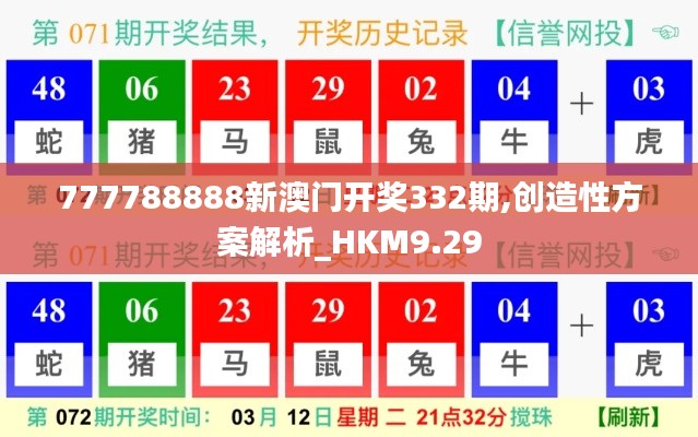 777788888新澳门开奖332期,创造性方案解析_HKM9.29