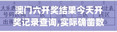 澳门六开奖结果今天开奖记录查询,实际确凿数据解析统计_DWR6.49