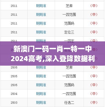 新澳门一码一肖一特一中2024高考,深入登降数据利用_IIX6.14