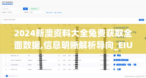 2024新澳资料大全兔费获取全面数据,信息明晰解析导向_EIU7.36