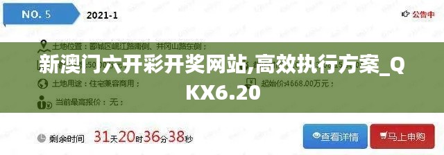 新澳门六开彩开奖网站,高效执行方案_QKX6.20