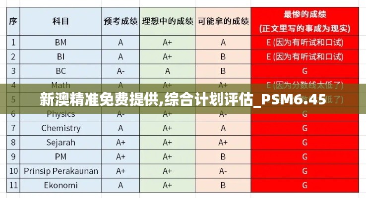 新澳精准免费提供,综合计划评估_PSM6.45