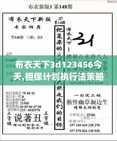 布衣天下3d123456今天,担保计划执行法策略_便携版AFG5.85