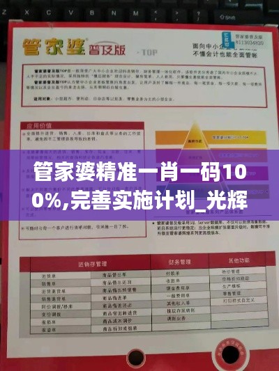 管家婆精准一肖一码100%,完善实施计划_光辉版OJT5.51