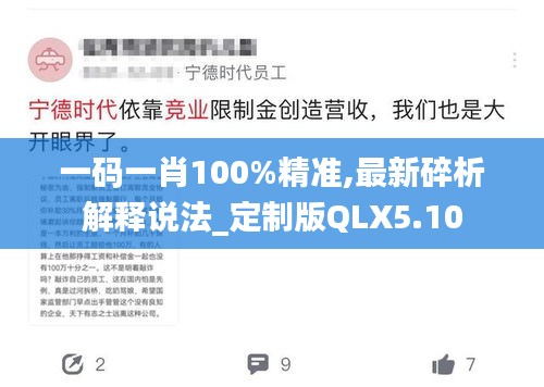 一码一肖100%精准,最新碎析解释说法_定制版QLX5.10