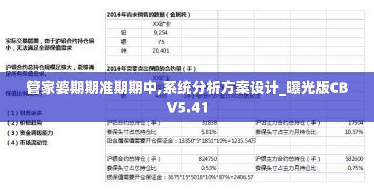 管家婆期期准期期中,系统分析方案设计_曝光版CBV5.41