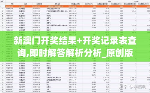 新澳门开奖结果+开奖记录表查询,即时解答解析分析_原创版NJO5.22