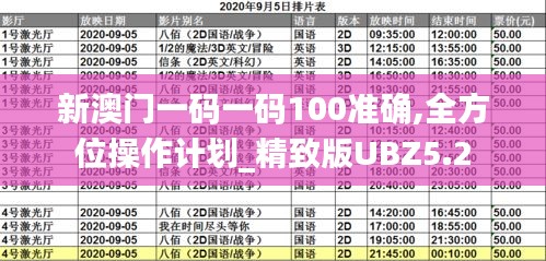 新澳门一码一码100准确,全方位操作计划_精致版UBZ5.2