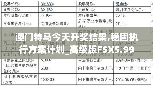 澳门特马今天开奖结果,稳固执行方案计划_高级版FSX5.99