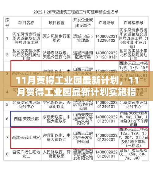 贾得工业园11月最新计划实施指南，逐步引领完成任务的指南