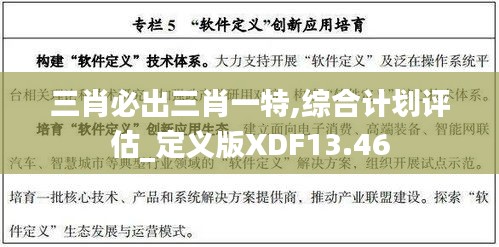 三肖必出三肖一特,综合计划评估_定义版XDF13.46