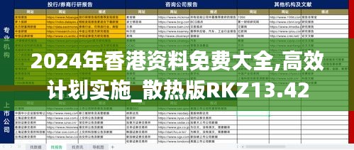 2024年香港资料免费大全,高效计划实施_散热版RKZ13.42