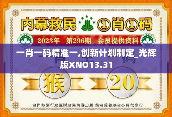 一肖一码精准一,创新计划制定_光辉版XNO13.31