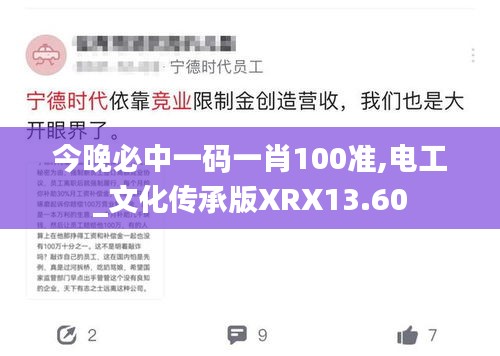 今晚必中一码一肖100准,电工_文化传承版XRX13.60