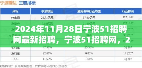 2024年宁波51招聘网最新招聘讯息，人才盛宴盛大开启