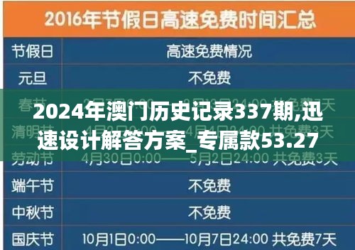 2024年澳门历史记录337期,迅速设计解答方案_专属款53.276-9