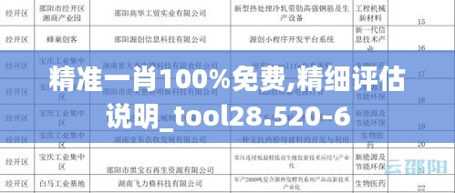 精准一肖100%免费,精细评估说明_tool28.520-6