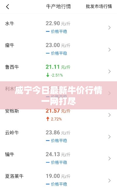 威宁今日最新牛价行情一网打尽