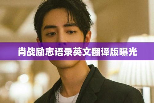 肖战励志语录英文翻译版曝光