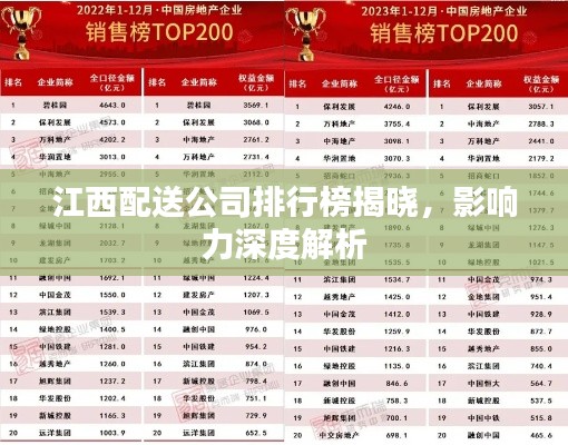 江西配送公司排行榜揭晓，影响力深度解析